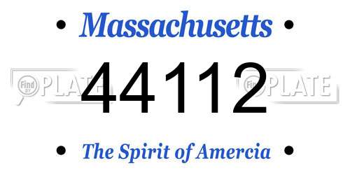 44112 Massachusetts License Plate