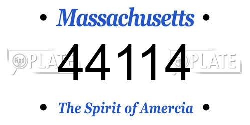 44114 Massachusetts License Plate