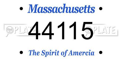 44115 Massachusetts License Plate