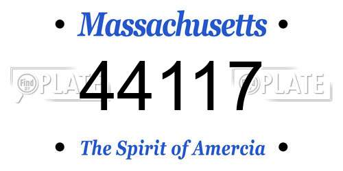 44117 Massachusetts License Plate