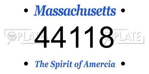 44118 Massachusetts License Plate