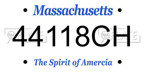 44118CH Massachusetts License Plate