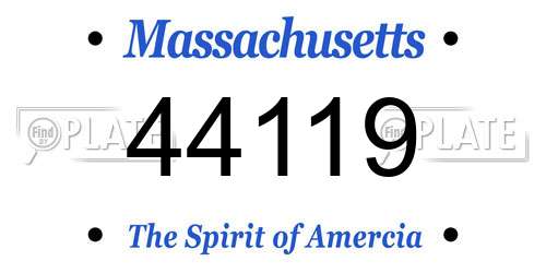 44119 Massachusetts License Plate