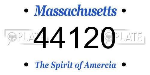 44120 Massachusetts License Plate