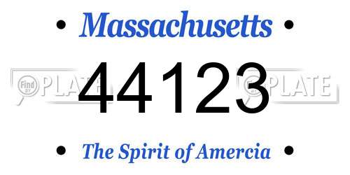 44123 Massachusetts License Plate