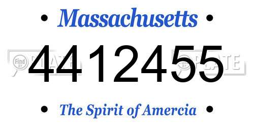 4412455 Massachusetts License Plate