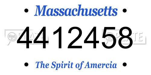 4412458 Massachusetts License Plate
