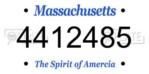 4412485 Massachusetts License Plate