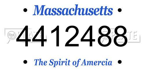 4412488 Massachusetts License Plate