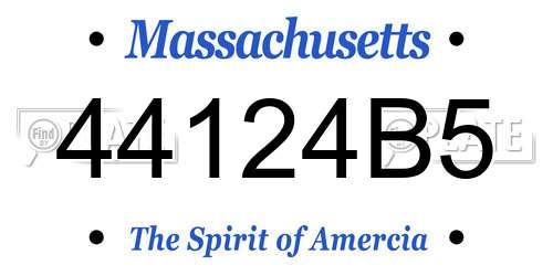 44124B5 Massachusetts License Plate