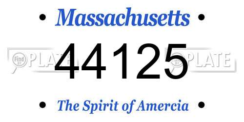 44125 Massachusetts License Plate