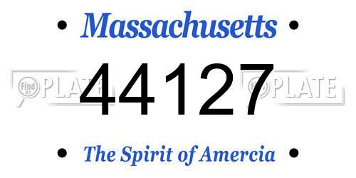 44127 Massachusetts License Plate