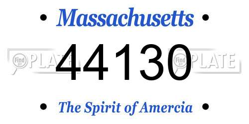 44130 Massachusetts License Plate