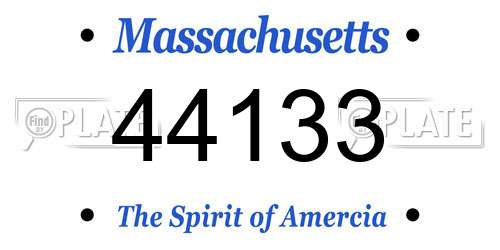 44133 Massachusetts License Plate