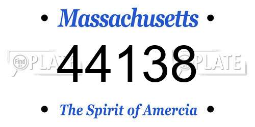 44138 Massachusetts License Plate