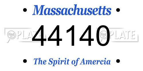 44140 Massachusetts License Plate