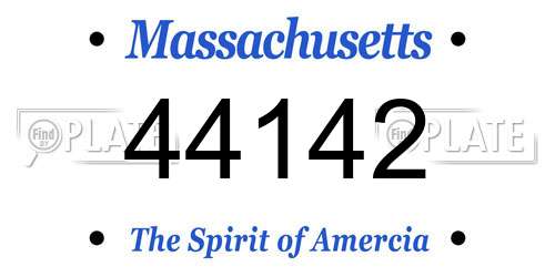 44142 Massachusetts License Plate