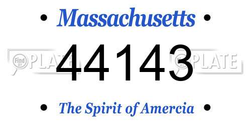 44143 Massachusetts License Plate