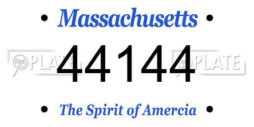 44144 Massachusetts License Plate