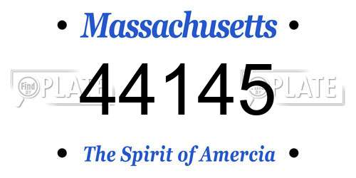 44145 Massachusetts License Plate