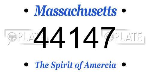 44147 Massachusetts License Plate