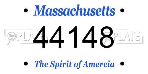 44148 Massachusetts License Plate