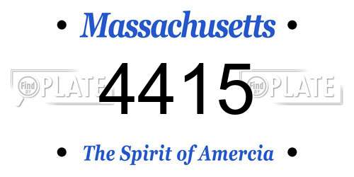 4415 Massachusetts License Plate