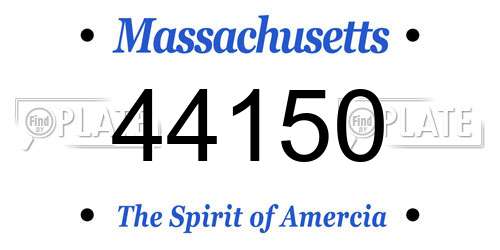 44150 Massachusetts License Plate
