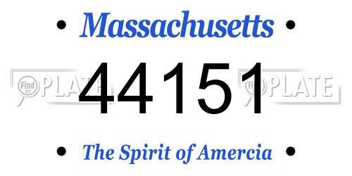 44151 Massachusetts License Plate