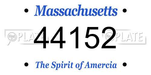 44152 Massachusetts License Plate