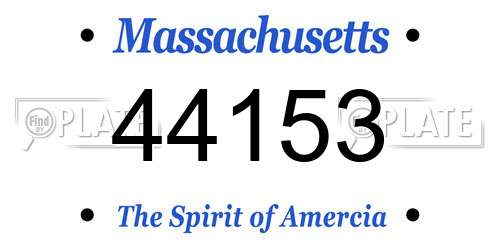 44153 Massachusetts License Plate