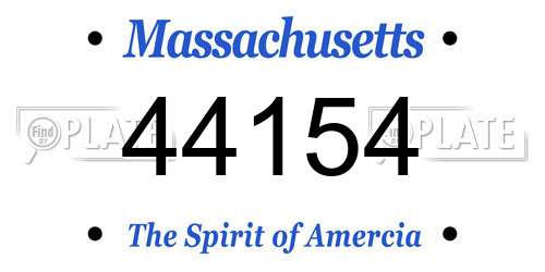 44154 Massachusetts License Plate