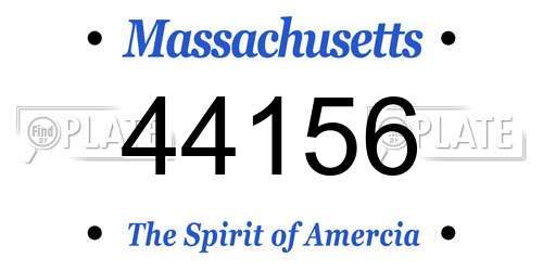44156 Massachusetts License Plate