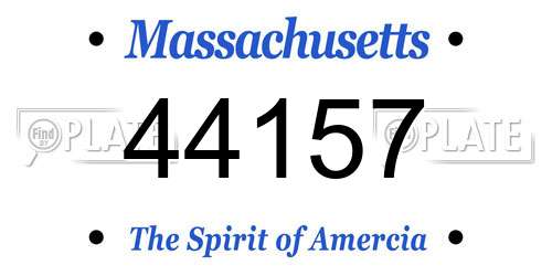 44157 Massachusetts License Plate