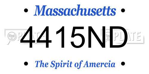 4415ND Massachusetts License Plate