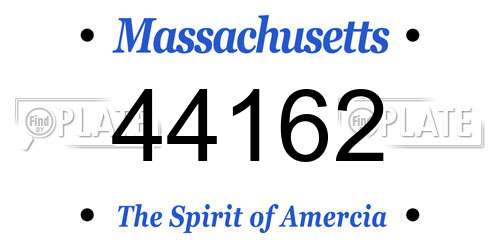 44162 Massachusetts License Plate
