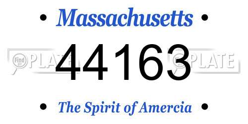 44163 Massachusetts License Plate