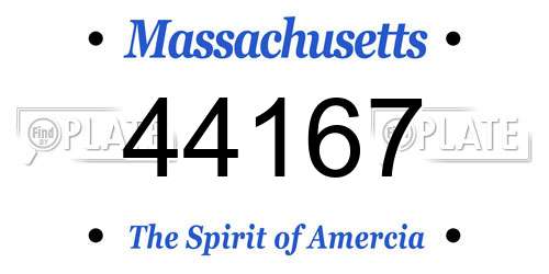 44167 Massachusetts License Plate