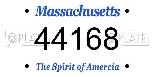 44168 Massachusetts License Plate