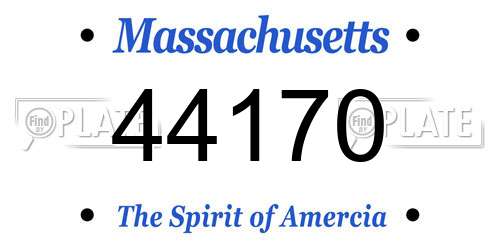 44170 Massachusetts License Plate
