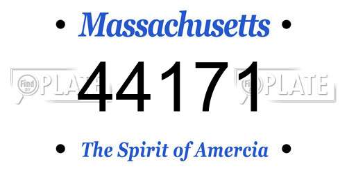44171 Massachusetts License Plate