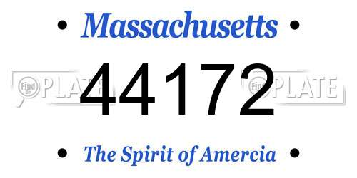 44172 Massachusetts License Plate