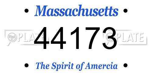 44173 Massachusetts License Plate