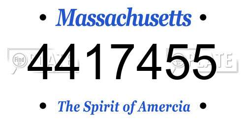 4417455 Massachusetts License Plate