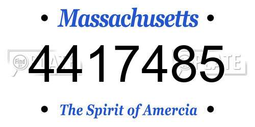 4417485 Massachusetts License Plate