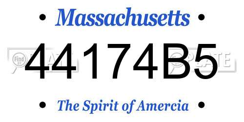 44174B5 Massachusetts License Plate