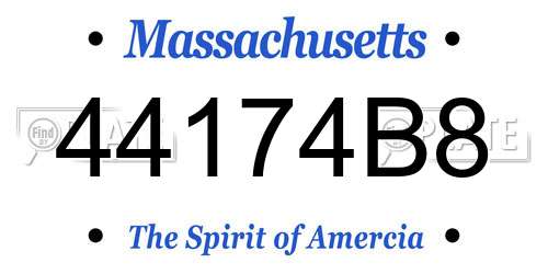 44174B8 Massachusetts License Plate