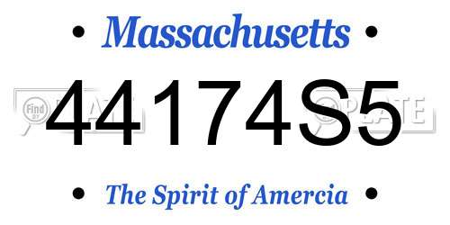 44174S5 Massachusetts License Plate
