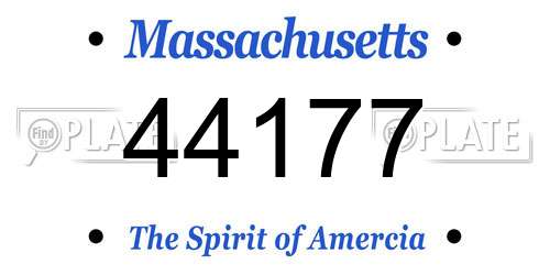 44177 Massachusetts License Plate