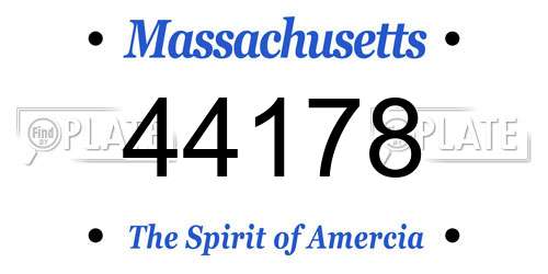 44178 Massachusetts License Plate